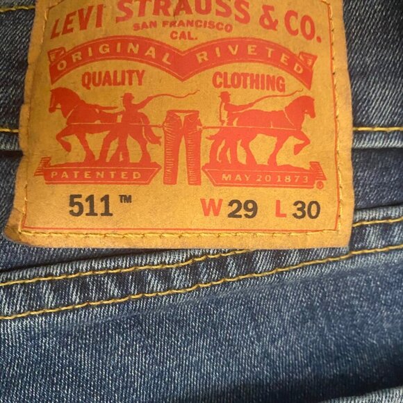 Levi’s 511 Slim Fit Jeans W29 L30 Dark Wash Stretch Denim - Picture 8 of 10
